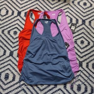 3 NWT Avia Lifestyle Tanks Red, Lavender & Slate Blue. Size Small (4-6)